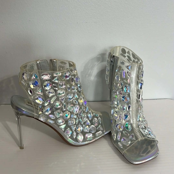 Steve Madden Silver Gem-Studded Heels - Picture 2 of 7